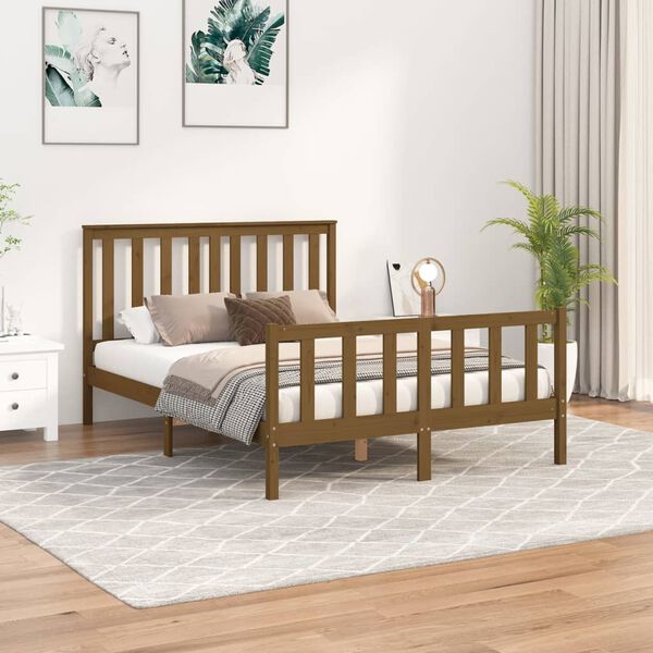 vidaXL Bed Frame without Mattress Honey Brown 120x200 cm Solid Wood Pine