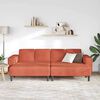vidaXL Fabric Sofa with Cushion Red Orange 208 cm Corduroy fabric