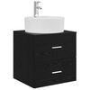 vidaXL Wall-Mounted Sink Vanity Black Oak 49.5 x 44.5 x 65 cm