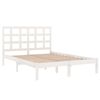 vidaXL Bed Frame without Mattress White 150x200 cm King Size Solid Wood