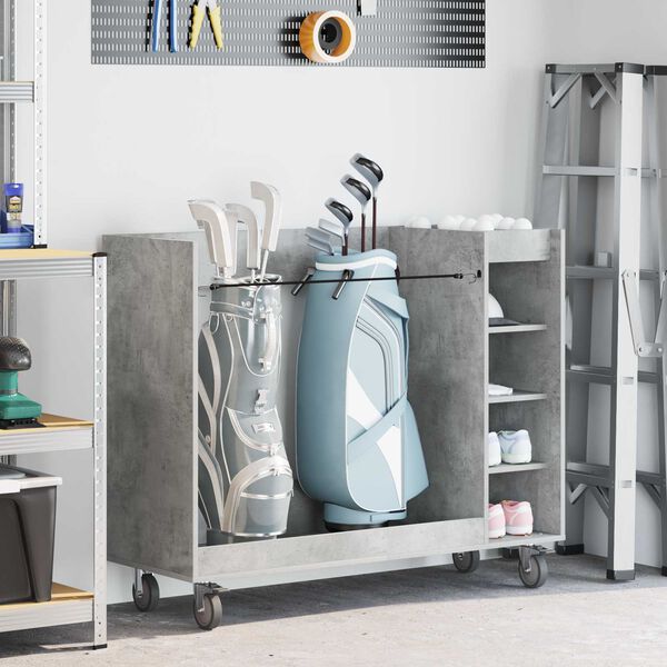 vidaXL Golf Cabinet with Wheel Plain Concrete Grey 120 x 45 x 98 cm