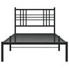 vidaXL Metal Bed Frame without Mattress with Headboard Black 100x190cm