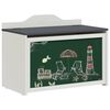 vidaXL Box with Storage and Chalkboard Front ROROS Grey and White