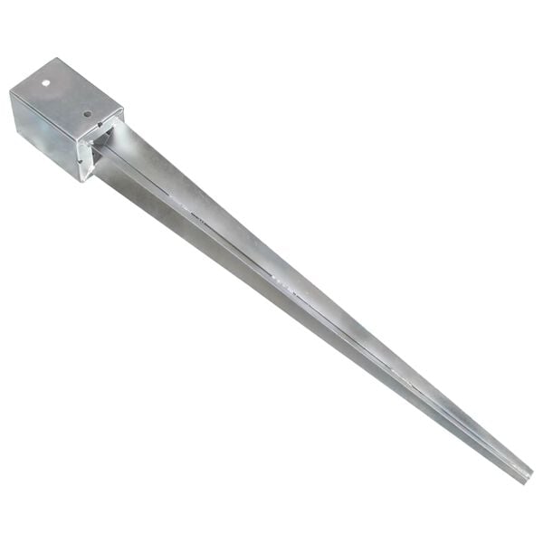 vidaXL Ground Spikes 2 pcs Silver 9x9x90 cm Galvanised Steel