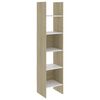 vidaXL 4 Piece Book Cabinet Set White and Sonoma Oak Engineered Wood