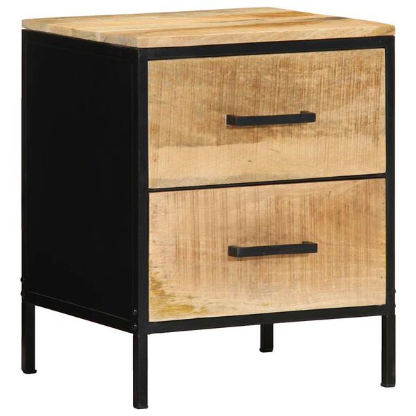 vidaXL Bedside Cabinet 2 pcs Brown and Black 40 x 35 x 50 cm