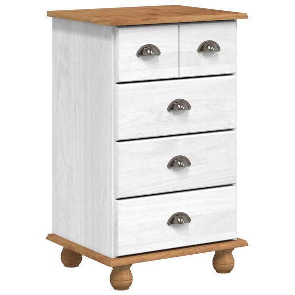 vidaXL Chest of Drawer ASKIM White 45.8 x 40 x 79 cm Solid Pine Wood