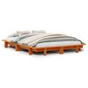 vidaXL Bed Frame without Mattress Wax Brown 135x190 cm Double Solid Wood Pine