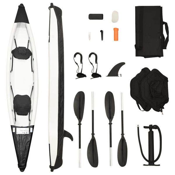 vidaXL Inflatable Kayak Black 424x81x31 cm Polyester