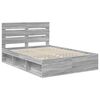vidaXL Bed Frame Grey Sonoma 160 x 200 cm Solid Pine Wood