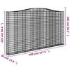 vidaXL Arched Gabion Baskets 3 pcs 400x30x220/240 cm Galvanised Iron