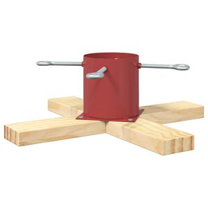 vidaXL Christmas Tree Stand Red 50 x 50 x 16 cm Solid Pine Wood