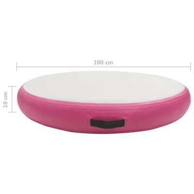vidaXL Inflatable Gymnastic Mat with Pump 100x100x10 cm PVC Pink