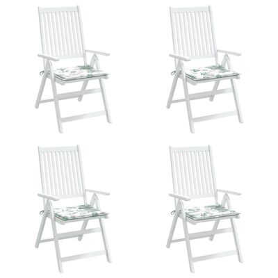 vidaXL Chair Cushions 4 pcs Leaf Pattern 50x50x3 cm Fabric