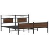 vidaXL Metal Bed Frame without Mattress Brown Oak 160x200 cm