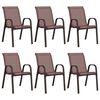 vidaXL Stackable Garden Chairs 6 pcs Brown Textilene Fabric