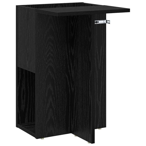 vidaXL End Table Black Oak 35 x 40 x 55 cm Engineered Wood