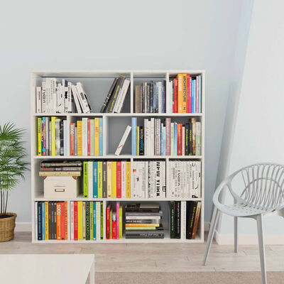vidaXL Room Divider/Book Cabinet High Gloss White 110x24x110 cm Engineered Wood