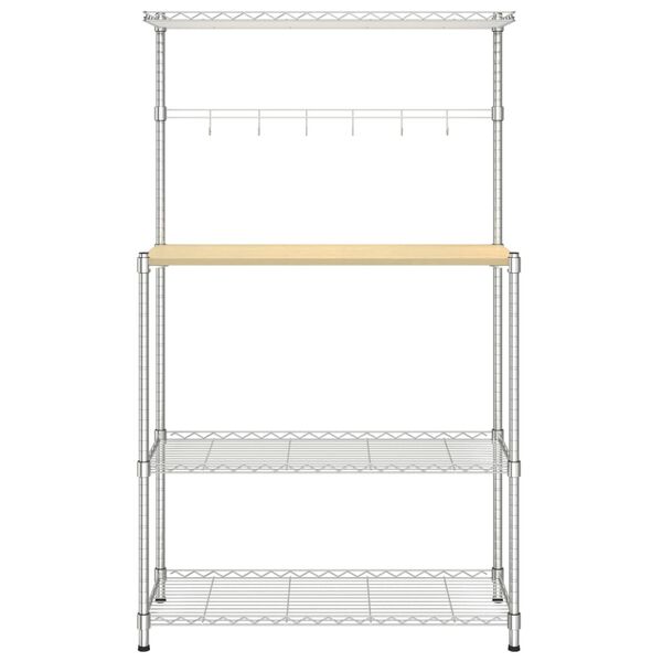 vidaXL 4-Tier Microwave Oven Shelf 90x35x150 cm Chromed Iron