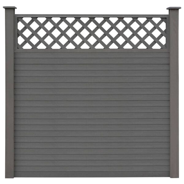 vidaXL Garden Fence with Trellis WPC 879x185 cm Grey