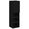 vidaXL 8 Piece TV Wall Cabinet Set with LED Lights Black