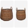 vidaXL Planter Basket with Storage 2 pcs Brown Lacak Rattan