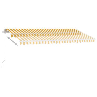 vidaXL Freestanding Manual Retractable Awning 450x350 cm Yellow/White