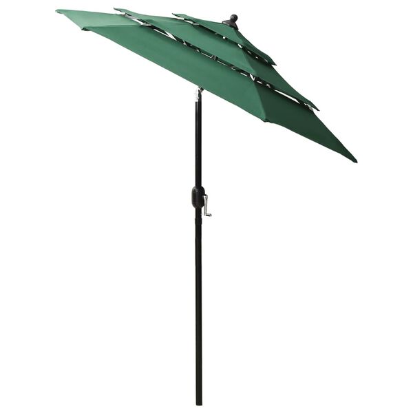 vidaXL 3-Tier Garden Parasol with Aluminium Pole Green 2 m