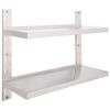vidaXL Floating Wall Shelf | Silver | Stainless Steel | 100x30 cm