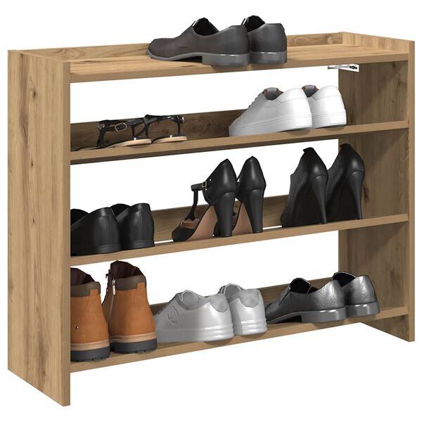 vidaXL Shoe Rack Artisan Oak 80x25x62 cm Engineered Wood