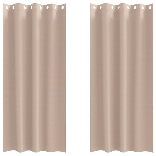 vidaXL Blackout Curtains with Rings 2 pcs Taupe 225 x 140 cm Polyester