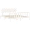 vidaXL Bed Frame without Mattress White Super King Size Solid Wood Pine