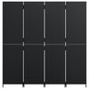 vidaXL Room Divider 4 Panels Black Poly Rattan