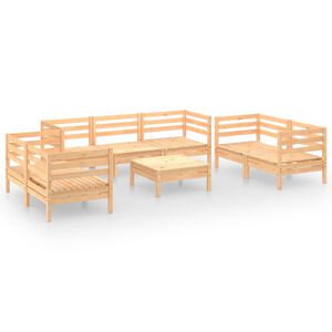 vidaXL 8 Piece Garden Lounge Set Solid Pinewood