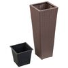 vidaXL Garden Raised Bed 30x30x80 cm Poly Rattan Brown
