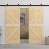vidaXL Sliding Door with Hardware Set 80x210 cm Solid Pine Wood