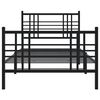 vidaXL Metal Bed Frame without Mattress with Footboard Black 90x200cm