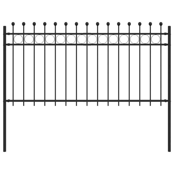 vidaXL Ring Fence Black 200 x 150 cm Powder-Coated Steel