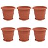 vidaXL Plant Pots 6 pcs Brick Red &Oslash; 30 x 25 cm Plastic