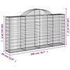 vidaXL Arched Gabion Basket 200x30x100/120 cm Galvanised Iron