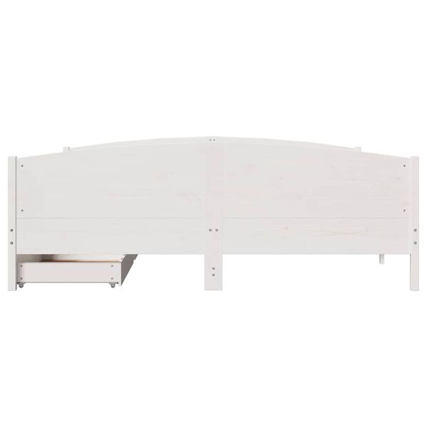 vidaXL Bed Frame without Mattress White 180x200 cm Super King Solid Wood Pine