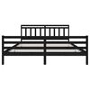 vidaXL Bed Frame without Mattress Black Solid Wood 200x200 cm (810454+814118)