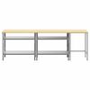 vidaXL Work Bench Set with Shelf with Storage 3 pcs Grey Steel
