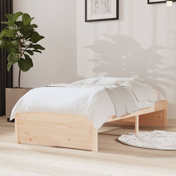 vidaXL Bed Frame without Mattress Solid Wood 75x190 cm Small Single Small Single