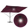 vidaXL Umbrella with LED Strip Lights Bordeaux Red 351 x 250 x 253 cm