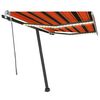 vidaXL Manual Retractable Awning with LED 300x250 cm Orange and Brown