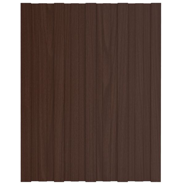 vidaXL Roof Panel 12 pcs Brown 60 x 45 cm Galvanised steel