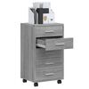 vidaXL Drawer Cabinet with Castors Grey Sonoma Engineered Wood
