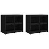 vidaXL Outdoor Kitchen Cabinets 3 pcs Black Solid Wood Pine