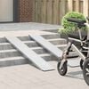 vidaXL Loading Ramp Folding Silver 159 x 23 x 5 cm Galvanised Steel